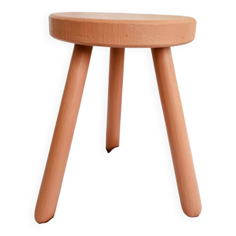 Tabouret tripode vintage bois peint