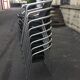 Eight Roland Vlaemynck aluminum coffee terrace armchairs (stackable)