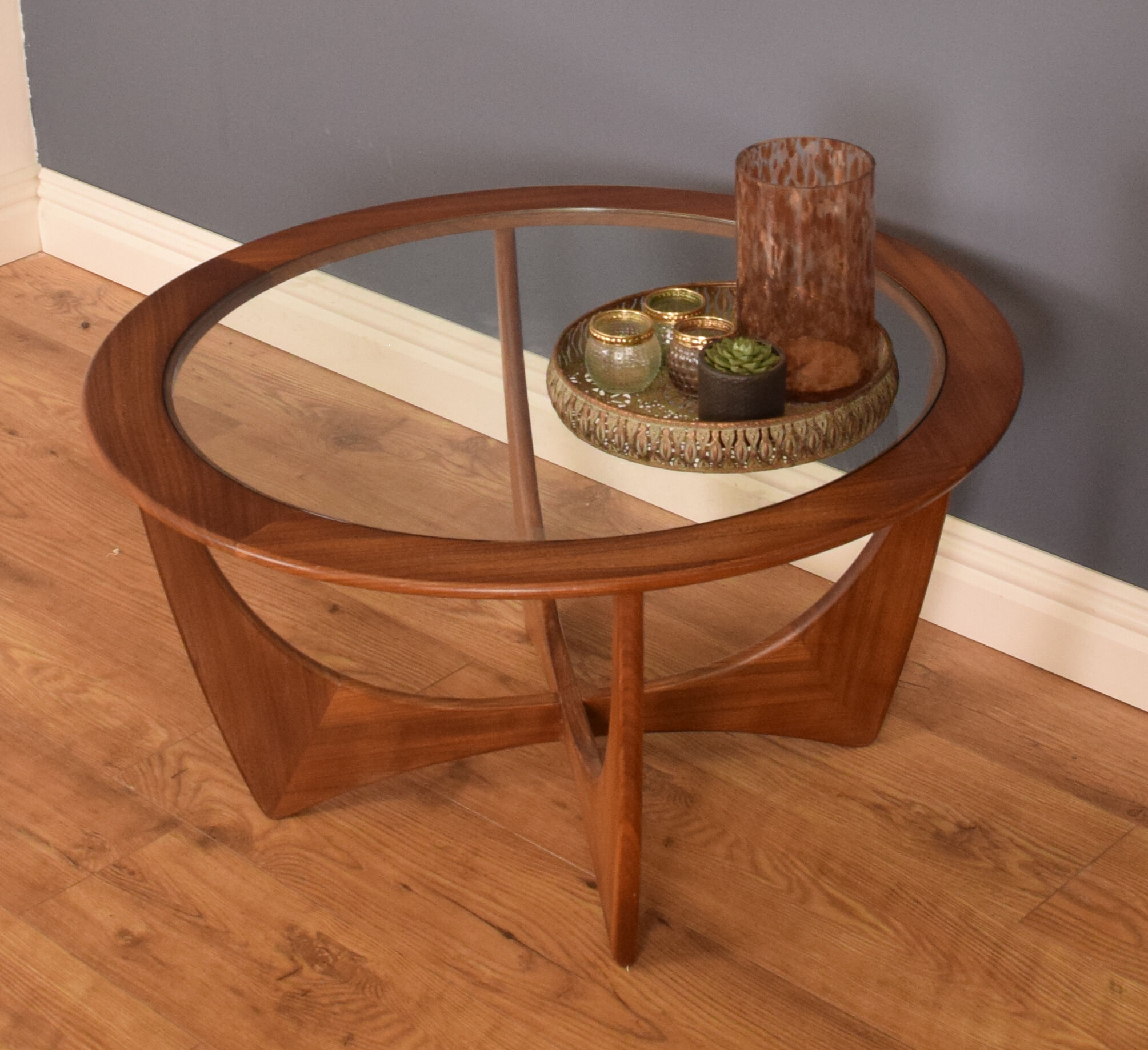G plan fresco teak & glass astro coffee table