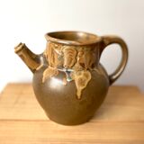 Pitcher carafe stoneware Denbac roosters 30s vintage