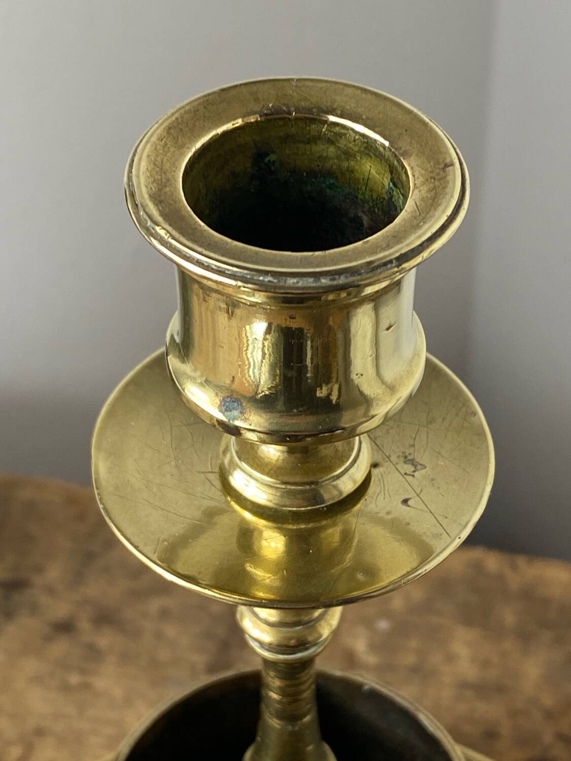 Antique solid brass candle holder