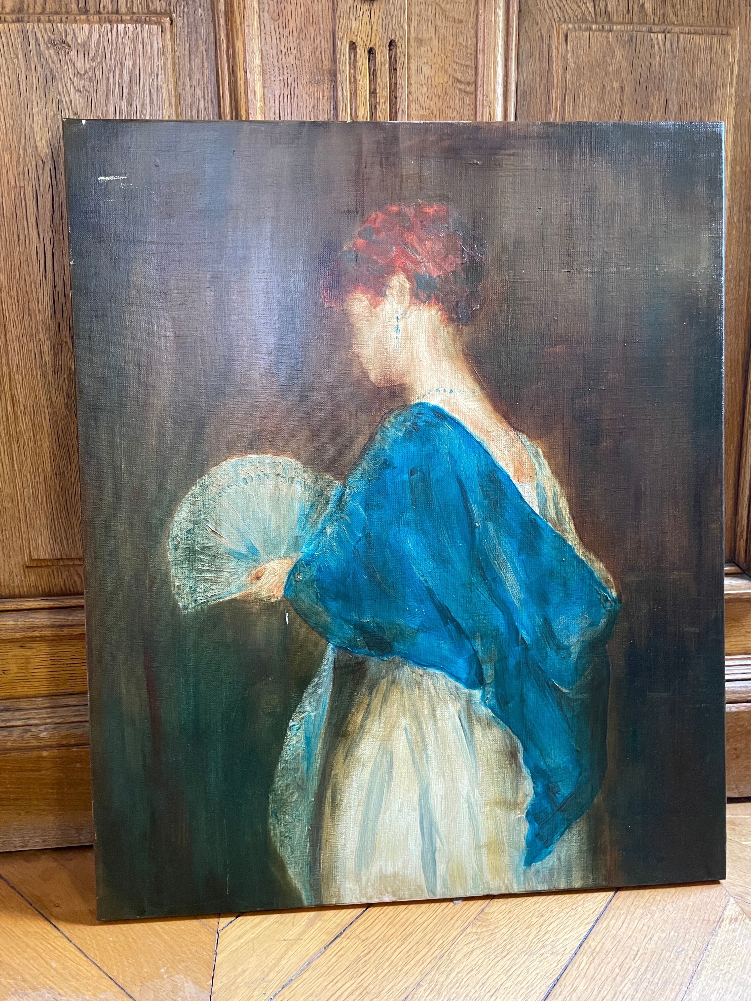 Oil on canvas portrait of a woman