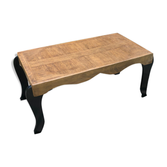Black coffee table and wood
