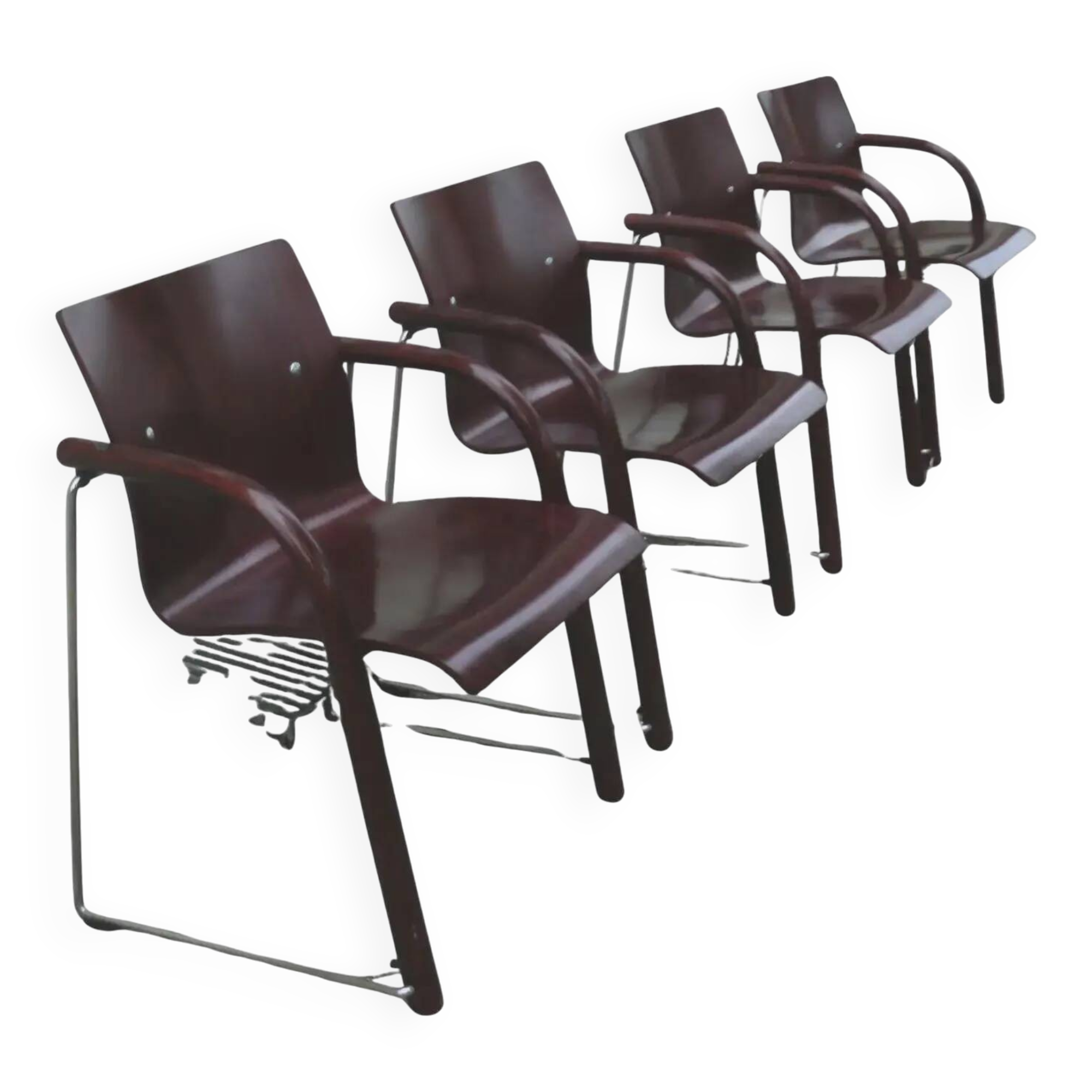 Set of 4 Thonet S 320 stackable chairs, 1980s