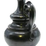 Vase pitcher, glazed ceramic in metallic black signed Jean Marais Vallauris.