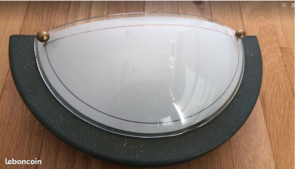 Wall lamp in green and bronze glass and metal made in Italy