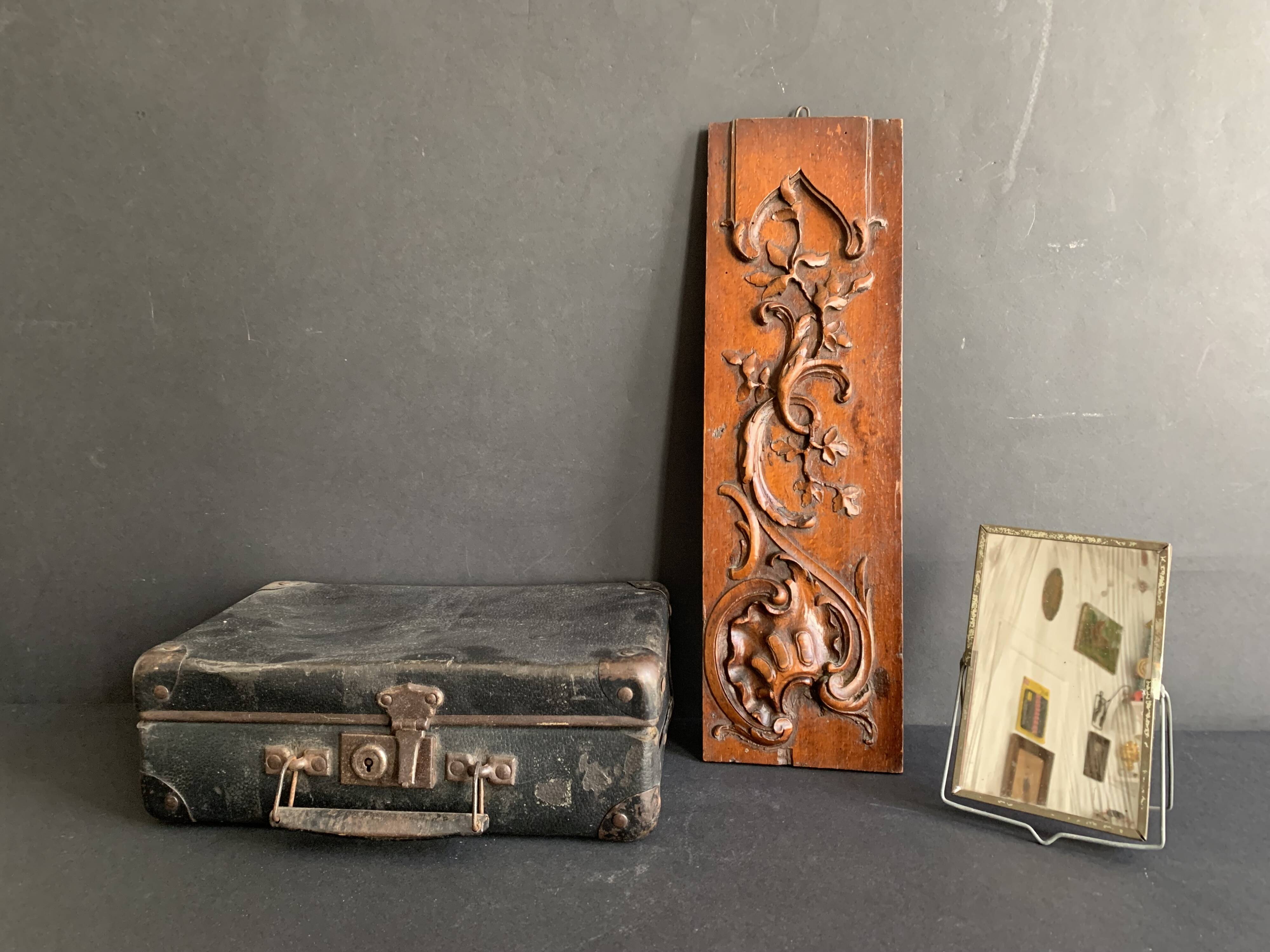 Small 19th century carved wooden wall panel