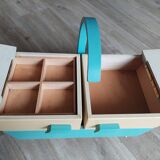 Vintage sewing box painted wood