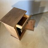 Bedside table or small storage unit in natural wood – country style