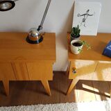 Pair of nightstands compass legs  60s