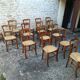 Set of 15 straw chairs