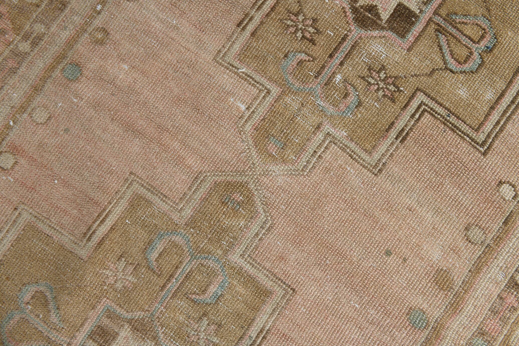 4x7 Cream & Brown Oriental Vintage Area Rug, 118x210Cm