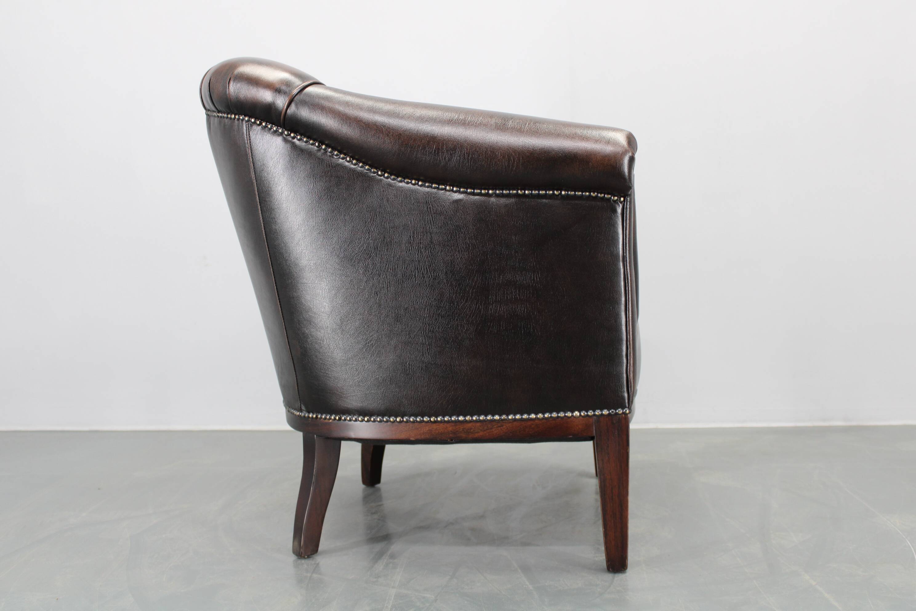 Vintage Leather Armchair, Czechoslovakia