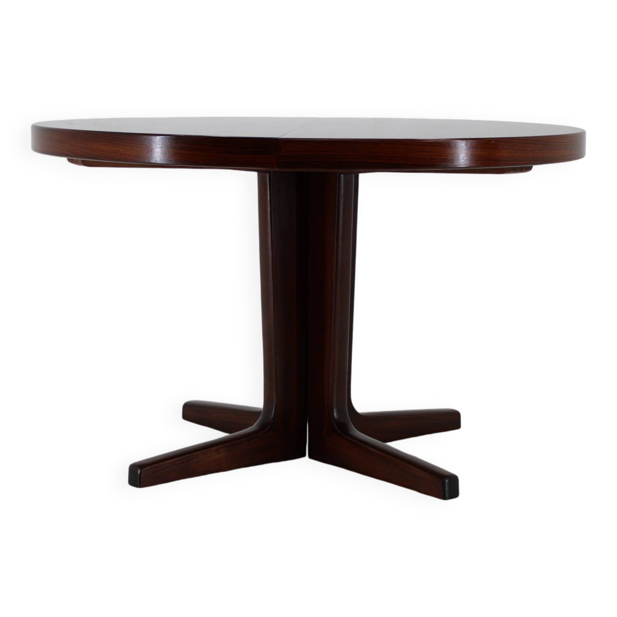 1960s Danish Round Wooden Extendable Table