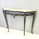 Vintage Bronze Console Table with a Portuguese Pink Marble Top