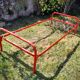 Red metal bed