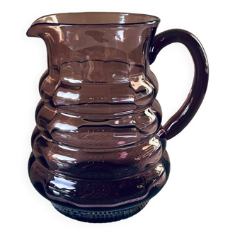 Pichet carafe art deco verre mauve