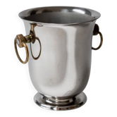 Champagne bucket or vintage wine cooler - Timeless design in silver-plated metal by Jean Couzon from the 1980s - Gift idea, retro centrepiece, table decoration.