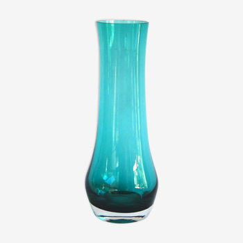 Vintage colored glass vase Riihimaki 1970s