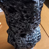 Black and white speckled ceramic vase signed Annette ROUX.