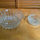 Salad bowl + 6 glass fruit cups for ice cream, mousse, chocolate, vintage moulded glass