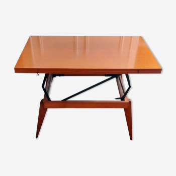 3 in 1 table with adjustable teak portfolio - “Révélation” model by Albert Ducrot - France, 1952