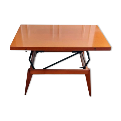 Table 3 en 1 portefeuille réhaussable en teck - modèle « Révélation » par Albert Ducrot - France, 1952