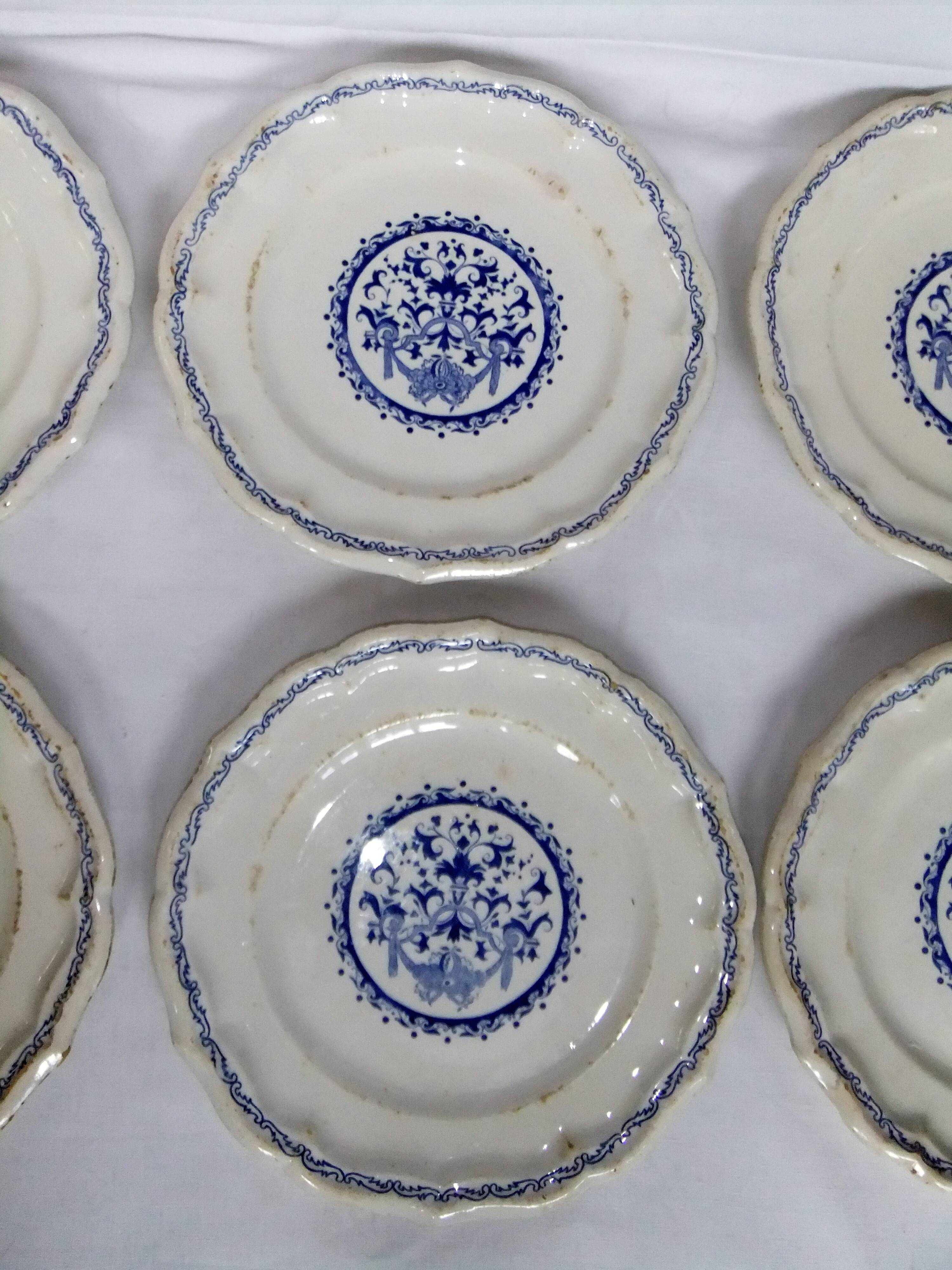 Plate Gien model Rouen stamp 1938 / 3 turns service table collection