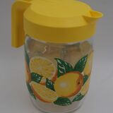 Carafe en verre citrons vintage