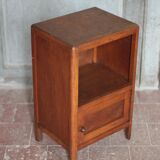 Wooden bedside table with compartment, reconstruction period.