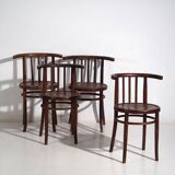 Chaises anciennes en bois courbé (vers 1920). Ensemble de 4 pièces n°2