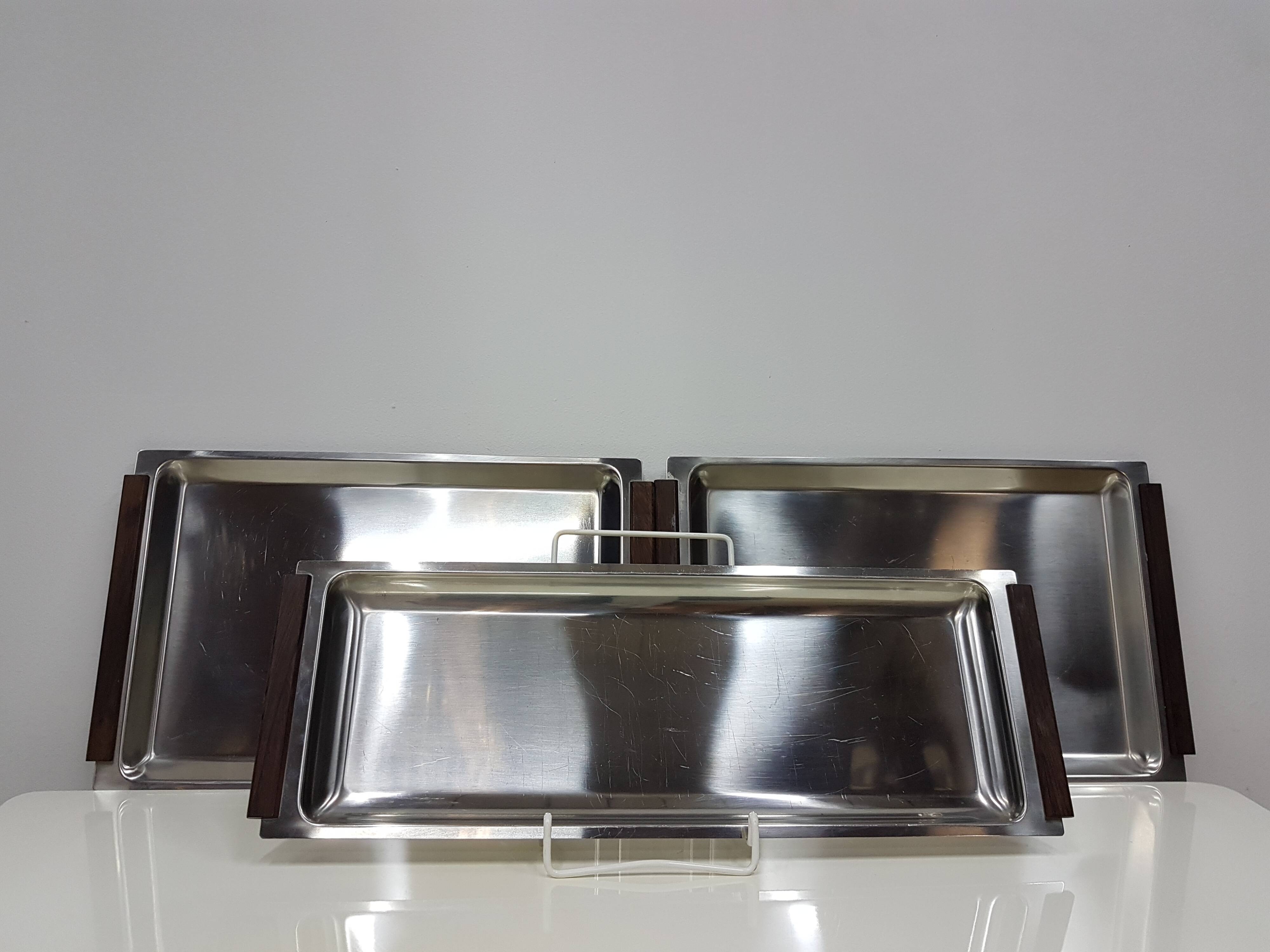 Vintage set of three trays, Denmark, 1960s.