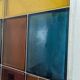 Panels made of thick colored glass slabs from Saint Gobain
