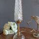 Lampe à poser verre pointe de diamant, vintage