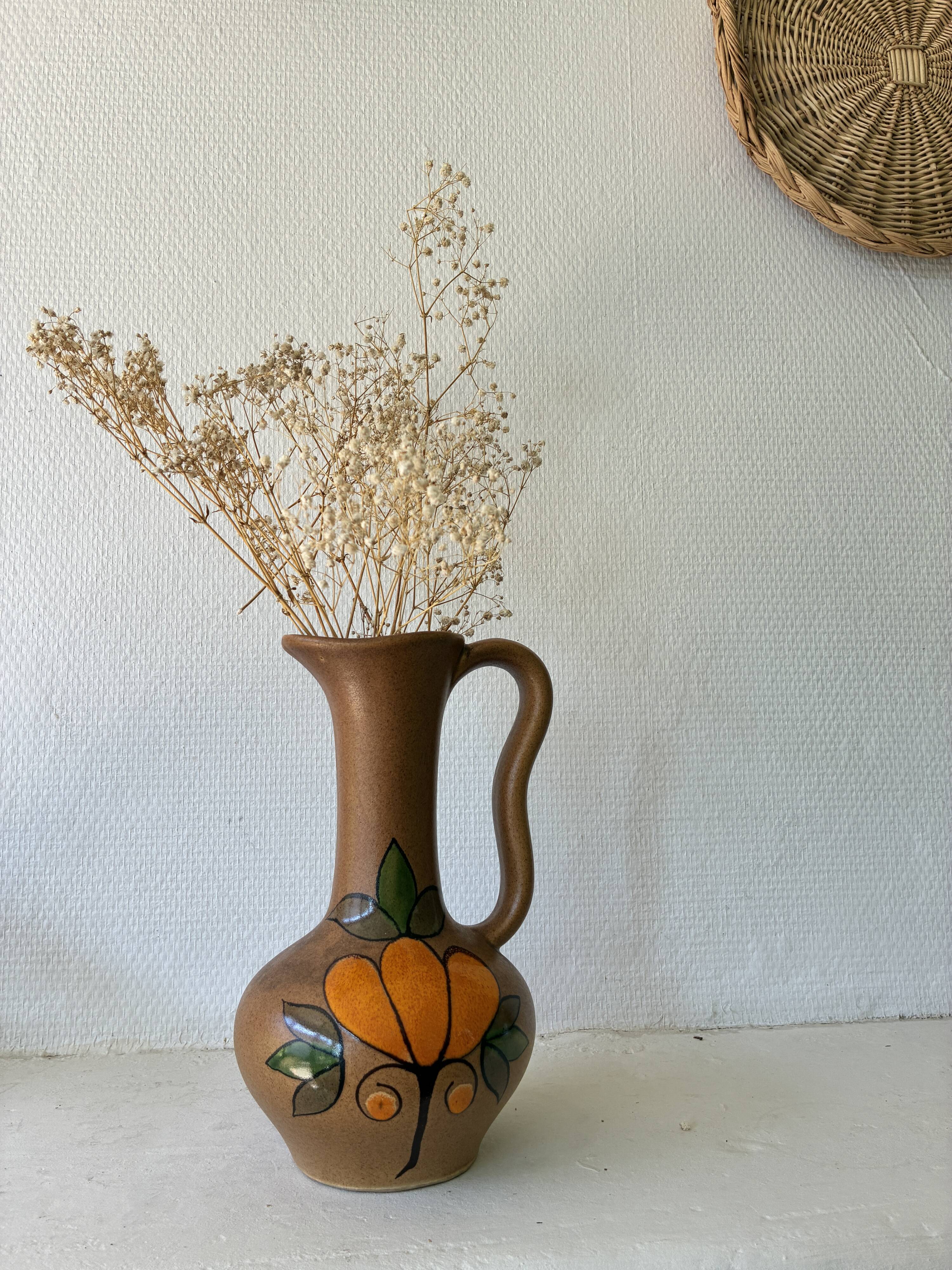 Vase cruche grès et céramique seventies