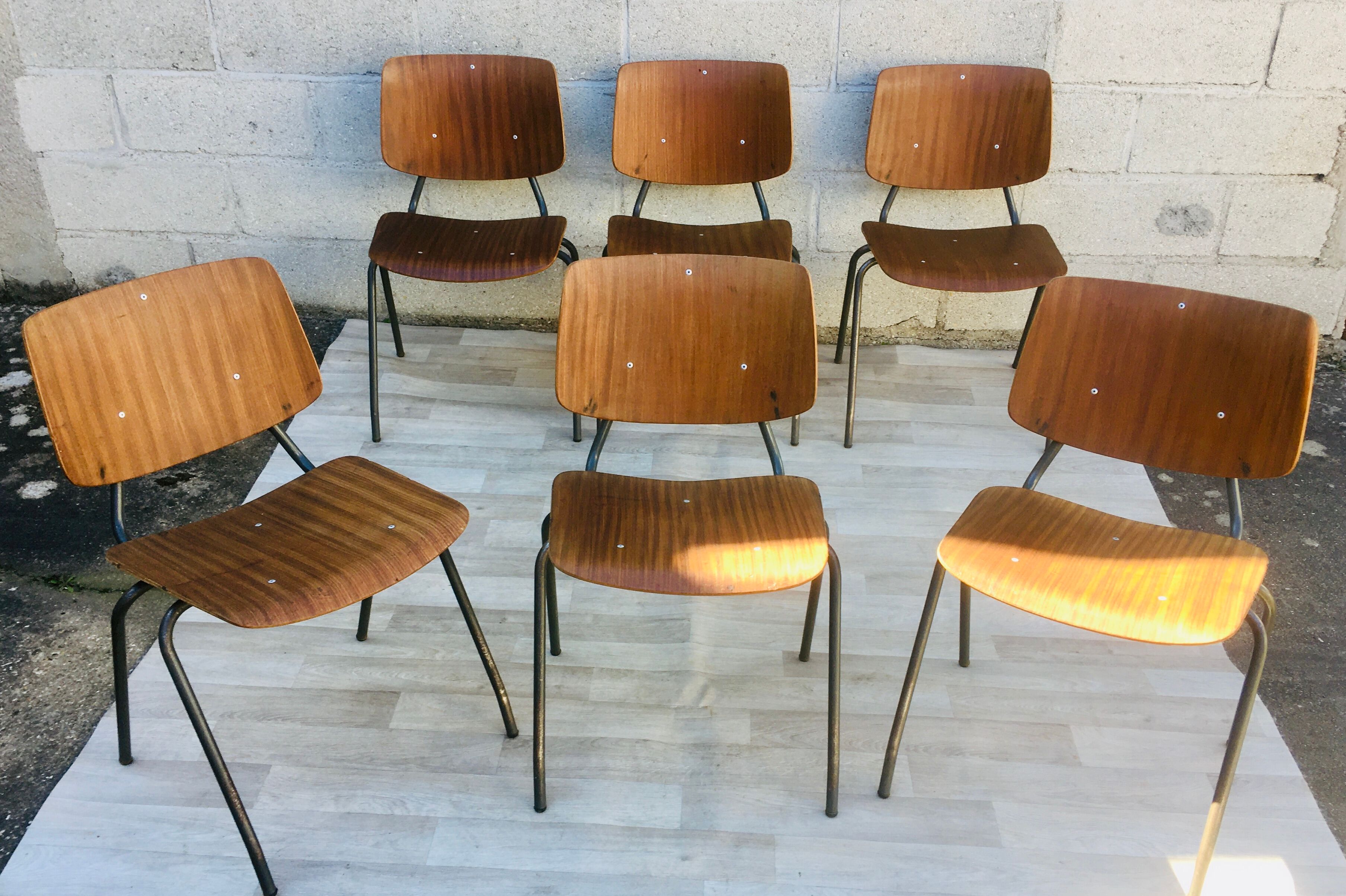 Set of 6 chairs Kho Liang 60s