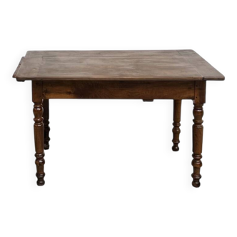 Petite table ancienne en noyer, 1890