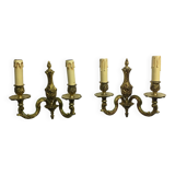 Paire d’appliques bronze 2 lumières
