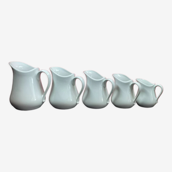 Série de 5 pots à lait blanc cosy & tendance, chambre d'hôte