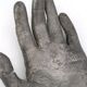 Cast iron silver-coloured catchall in the shape of a hand, 1970s sculpture.