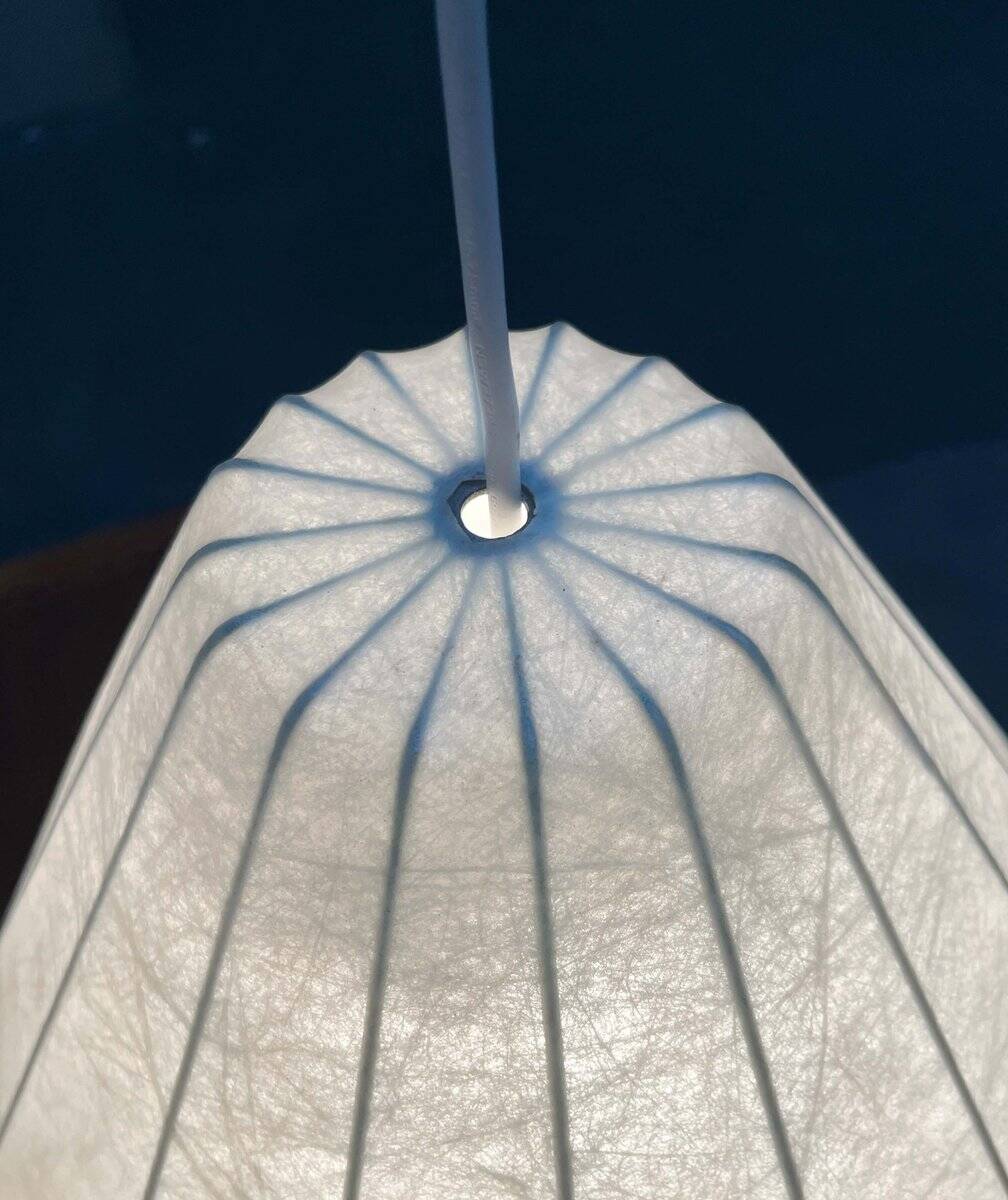 Modern mid-century Cocoon pendant lamp by Friedel Wauer for Goldkant Leuchten, Germany, 1960s.