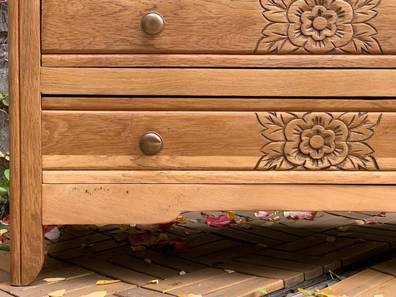 Art deco raw oak chest of drawers 1930