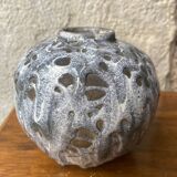 Small gray enameled ball vase from the 1930s