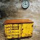 Industrial workbench trolley yellow chest of drawers