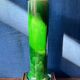Large Art Nouveau vase in crackled green glazed stoneware – Baluster neck