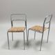 Chrome chair in Bauhaus style with leopard fabric