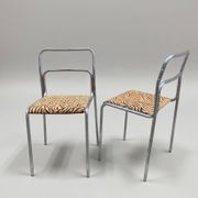 Chaise chromée style Bauhaus tissu léopard