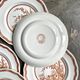 6 flat plates in ochre English ironland, service "Furnivals Quail"
