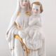 Statuette of the Virgin and Child in porcelain Old Brussels XIX and its niche