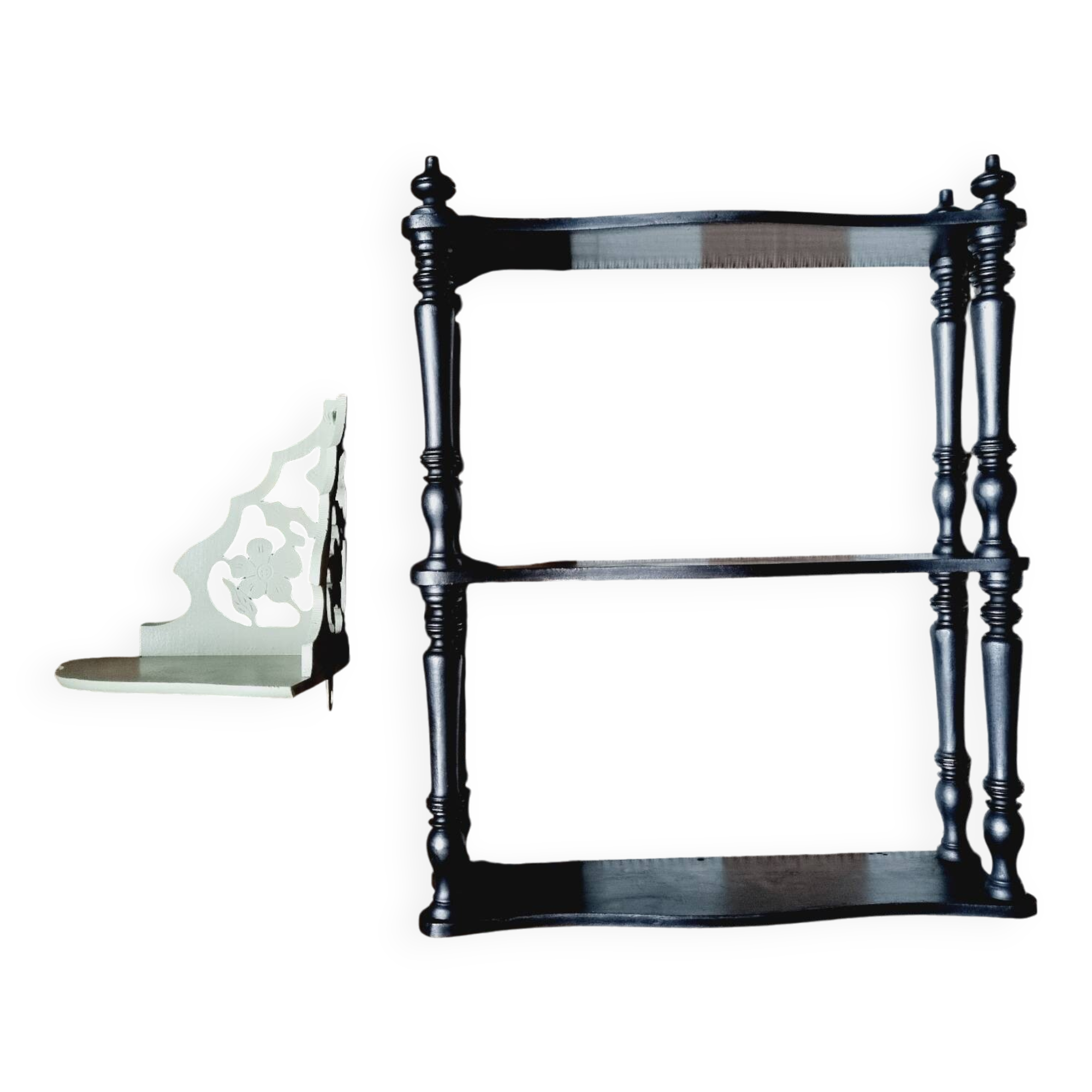 Lot of 2 old shelves